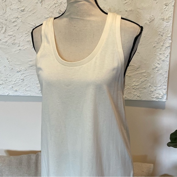 & Other Stories Tank Midi Dress Beige Slits 100% Cotton Sz Small - Picture 8 of 8